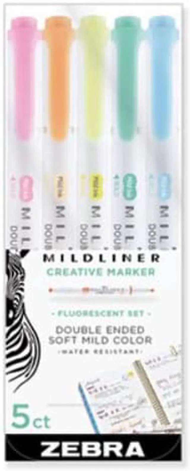 Alt view image 3 of 14 - Zebra Mildliner Double Ended Highlighter, Assorted Colors, 1 Each (ZEB78105)