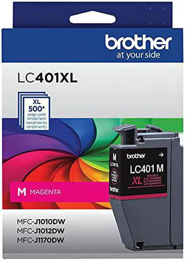 Alt view image 3 of 14 - Brother LC401 Magenta High Yield Ink Cartridge Prints Up to 500 Pages (LC401XLMS)