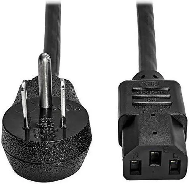 Alt view image 9 of 14 - Tripp Lite Model P006-006-15D 6 ft. Desktop Computer AC Power Cord, Right-Angle NEMA 5-15P to C13 - 10A, 125V, 18 AWG, 6 ft. Black