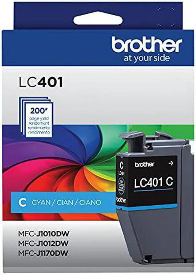 Alt view image 2 of 5 - Brother LC401 Cyan Standard Yield Ink Cartridge Prints Up to 200 Pages (LC401CS)