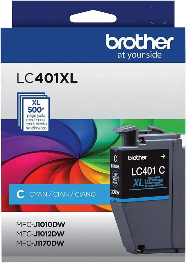 Alt view image 4 of 7 - Brother LC401 Cyan High Yield Ink Cartridge Prints Up to 500 Pages (LC401XLCS)