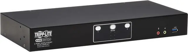 Alt view image 9 of 11 - Tripp Lite B006-DP2UA2 DisplayPort Dual-Display KVM Switch - 2 Computer(s) - 1 Local User(s) - 4096 x 2160 - 50 Hz, 60 Hz - 1 x Network (RJ-45) - 6 x USB - Desktop, Rack-mountable - 6 x DisplayPort