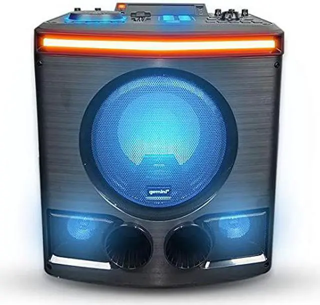 Alt view image 6 of 12 - Gemini GPK-800 Big DJ LED Karaoke Party Bluetooth Speakers with Lights Subwoofer