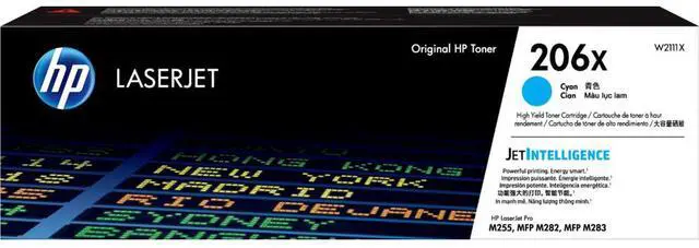 Alt view image 7 of 20 - HP 206X High Yield Cyan Original LaserJet Toner Cartridge, ~2,450 pages, W2111X
