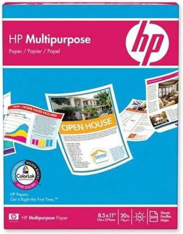 Alt view image 5 of 6 - HP 112000 Multipurpose Copy Paper - 8.5" x 11", White, 96 Bright, 20 lb, 500 Sheets/Carton Laser & Inkjet Paper