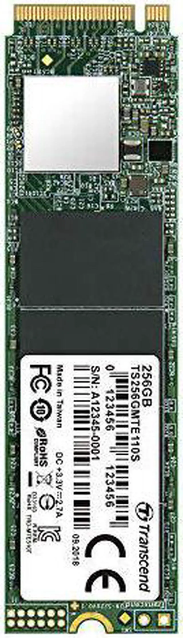 Alt view image 6 of 13 - transcend 256gb nvme pcie gen3 x4 mte110s m.2 ssd solid state drive ts256gmte110s