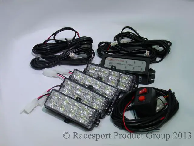 Alt view image 3 of 5 - RS-281-4LED-W - (4) LED Grille Strobe Light Kit (White)