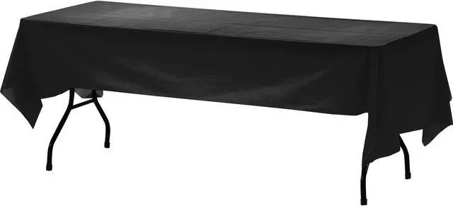 Alt view image 2 of 3 - Genuine Joe Table Cover, Plastic, 54"X108", 6/Pk, Black (GJO00068)