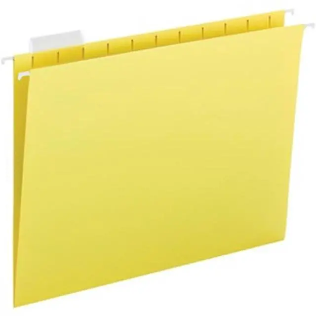 Alt view image 2 of 3 - Business Source Hanging File Folders, Letter Size, Yellow, 25/Box (BSN03177)