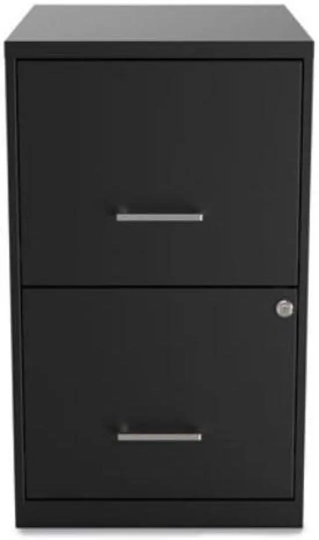 Alt view image 3 of 11 - Alera Soho Vert 2-Drawer File Cabinet, Blk, 14" x 18" x 24.1", EA (ALESVF1824BL)