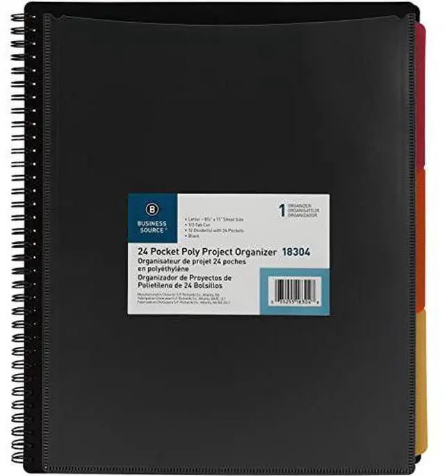 Alt view image 2 of 3 - Business Source 24-Pocket Project Organizer, 8-1/2 x 11, Multi, Each (BSN18304)