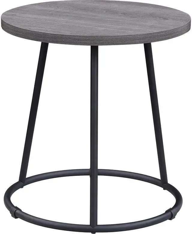 Alt view image 3 of 3 - Lorell End Table, Round, Steel Base, 19"x19-3/4" , WCharcoal (LLR16262)