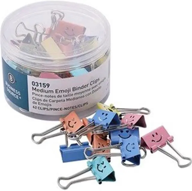 Alt view image 3 of 3 - Business Source Binder Clips, Emoji, Medium, Assorted, 42/Tube (BSN03159)