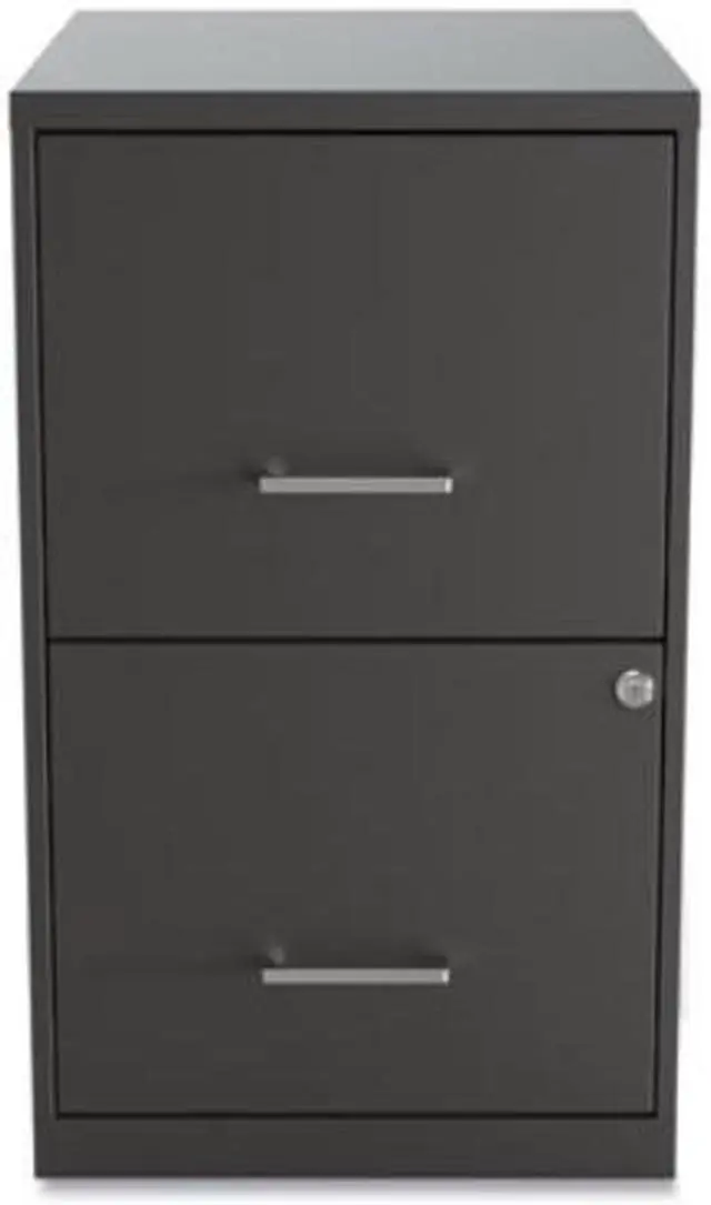 Alt view image 4 of 12 - Alera Soho Vert 2-Dwr File Cabinet, Char, 14" x 18" x 24.1", EA (ALESVF1824CH)
