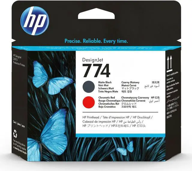 Alt view image 12 of 16 - HP 774 Matte Black/Chromatic Red DesignJet Printhead, P2V97A