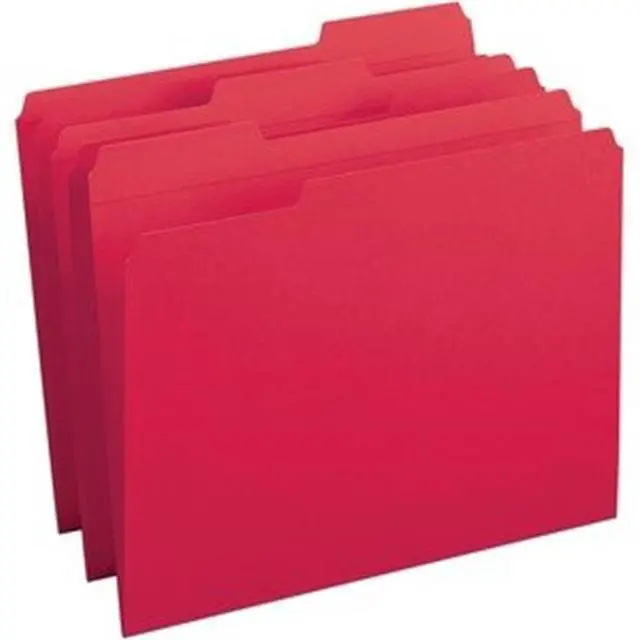 Alt view image 2 of 3 - Business Source 1/3 Tab Folder, 10-1/5"x12-1/5"x3-2/5", Red, 100/BX (BSN03171)