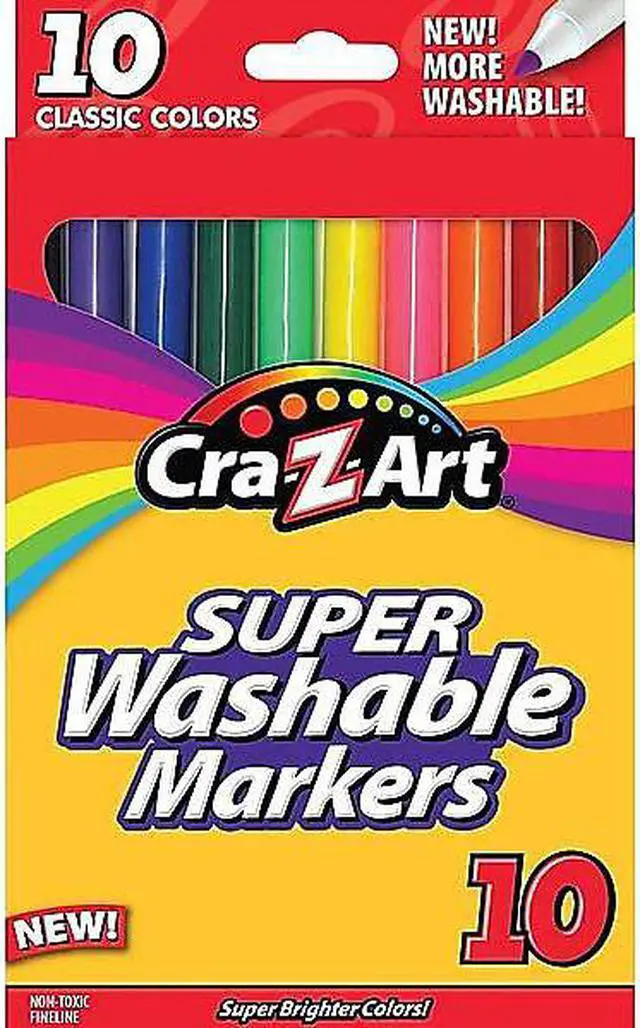 Alt view image 2 of 4 - Cra-z-art Washable Markers, Fine Bullet Tip, Assorted, 10/Set (CZA1016148)