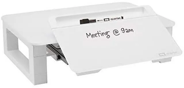 Alt view image 3 of 16 - quartet desktop glass monitor riser for computer with dry-erase board, adjustable height (q090gmrw01)