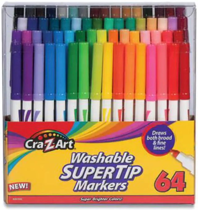 Alt view image 2 of 5 - Cra-z-art Washable SuperTip Markers, Bullet Tip, Assorted, 64/Set (CZA10128WM16)