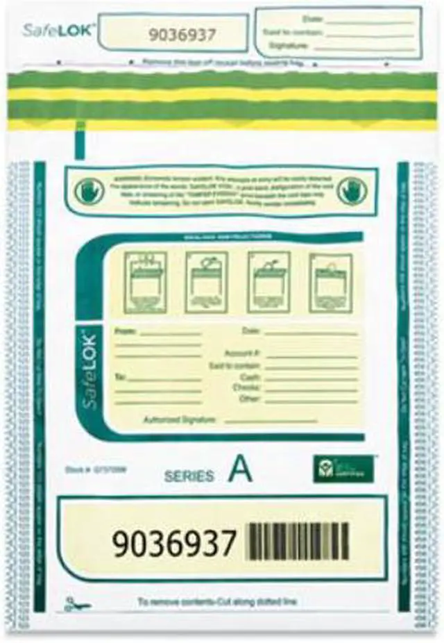 Alt view image 4 of 10 - Deposit Bag Plastic 9 x 12 White/Gray 100/Pack 585089