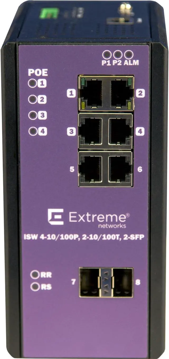 Alt view image 3 of 7 - Extreme Networks ISW 4-10/100P, 2-10/100T, 2-SFP Ethernet Switch