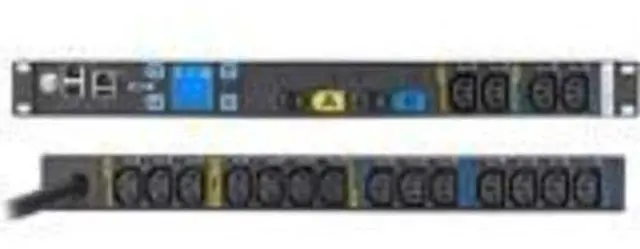 Alt view image 3 of 3 - Eaton Metered Input rack PDU, 1U, L6-30P input, 10 ft cord, Single-phase, 200-240V, Outlets: (18) C13 Outlet grip