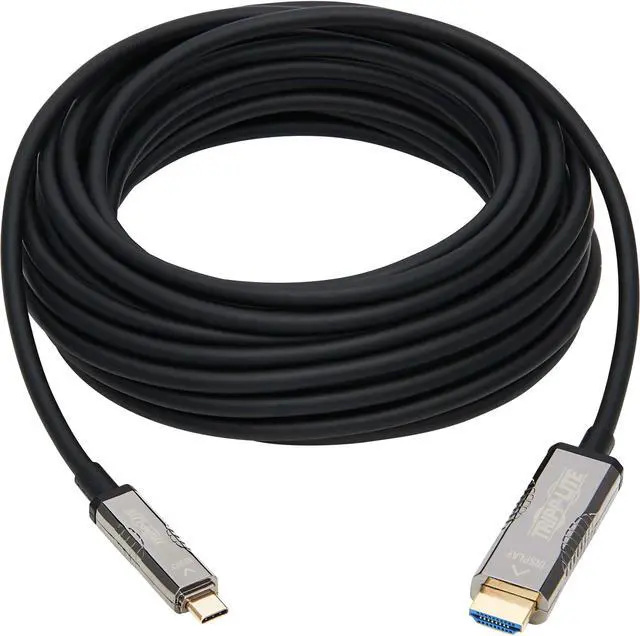 Alt view image 10 of 18 - Tripp Lite USB-C to HDMI Fiber Active Optical Cable, 4K Video @ 60HZ (4:2:2), UHD, HDR, CL3 Rated, Black, 2.2 HDCP, 33 Feet / 10 Meters (U444F3-10M-H4K6)