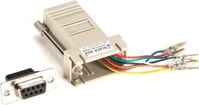 Alt view image 3 of 8 - Black Box DB9 Colored Modular Adapter (Unassembled), Female to RJ-45, 8-Wire, Gray