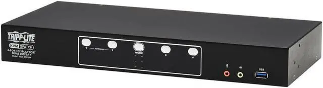 Alt view image 11 of 12 - Tripp Lite B006-DP2UA4 DisplayPort Dual-Display KVM Switch - 4 Computer(s) - 1 Local User(s) - 4096 x 2160 - 50 Hz, 60 Hz - 1 x Network (RJ-45) - 8 x USB - Desktop, Rack-mountable - 10 x DisplayPort