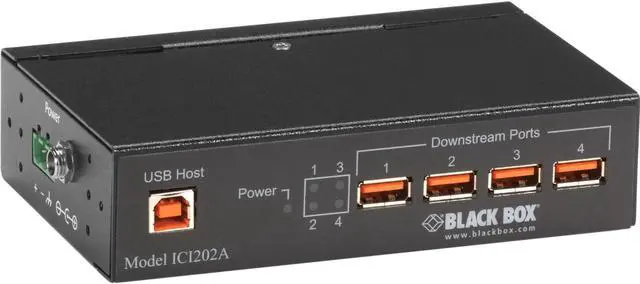 Alt view image 5 of 7 - Black Box Industrial-Grade USB Hub, 4-Port with Isolation