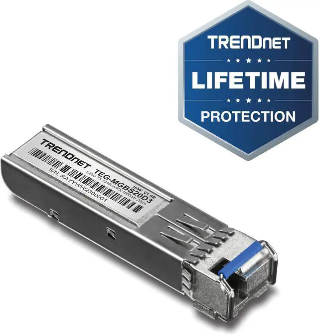 Alt view image 14 of 16 - TRENDnet SFP to RJ45 Dual Wavelength Single-Mode LC Module, TEG-MGBS20D3, Must Pair w/ TEG-MGBS20D5 or a Compatible Module, Up to 20 km (12.4 miles), Bi-Directional (WDM) SFP