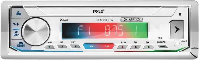 Alt view image 11 of 11 - Pyle PLMRB39W Bluetooth Wireless In Dash Stereo Radio Single DIN Receiver, White