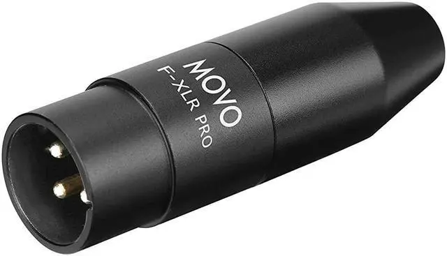 Alt view image 6 of 6 - Movo FXLR-PRO 3.5mm (TRS) Mini-Jack Female Microphone Adapter to 3-pin XLR Male Connector with Integrated Phantom Power Converter