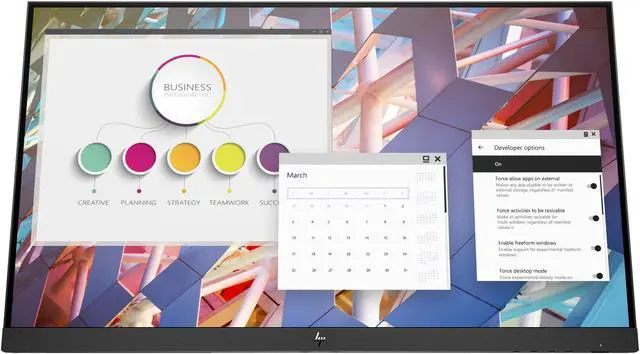 Alt view image 9 of 13 - HP E24 G4 24" FHD IPS Monitor Aspect Ratio 16:9 5ms GTG Contrast Ratio 1000:1 Brightness 250 nits Anti-glare USB Type A HDMI DisplayPort VGA No Base - 9VF99A9