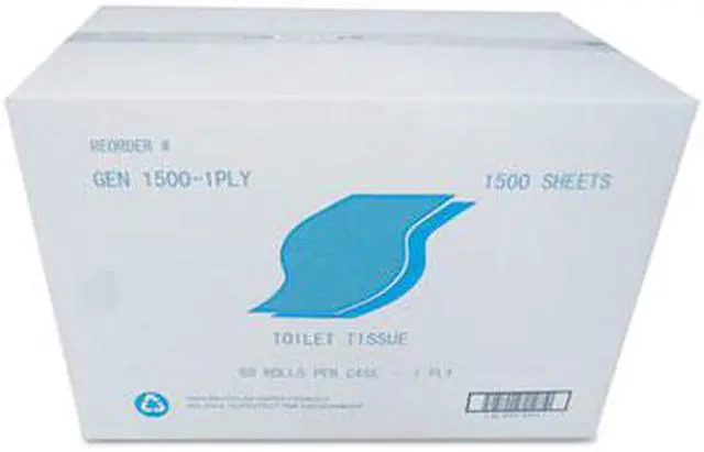 Alt view image 3 of 4 - GEN Small Roll Bath Tissue 1-Ply 1500 Sheets/Roll 1.64 in Core 60/Carton