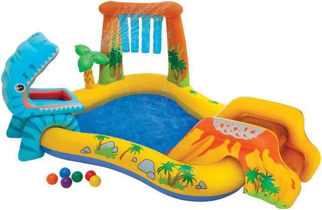 Alt view image 12 of 19 - Intex Dinosaur Play Center Inflatable Kiddie Pool
