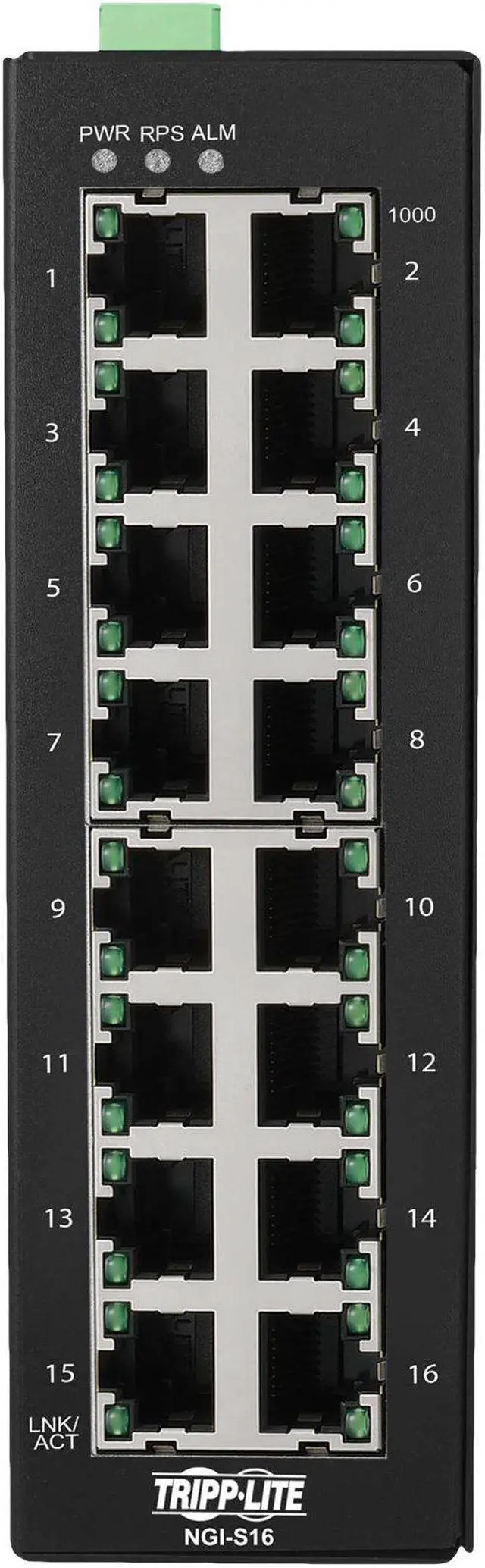 Alt view image 7 of 15 - Tripp Lite 16-Port DIN Lite Managed Industrial Gigabit Ethernet Switch NGIS16