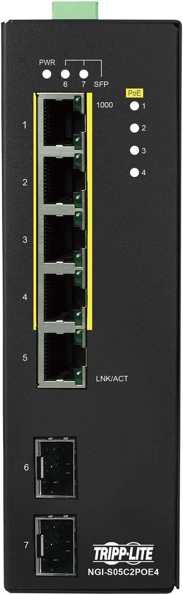 Alt view image 8 of 17 - Tripp Lite 5-Port Lite Managed 10/100/1000 Mbps PoE+ Gigabit Ethernet Switch