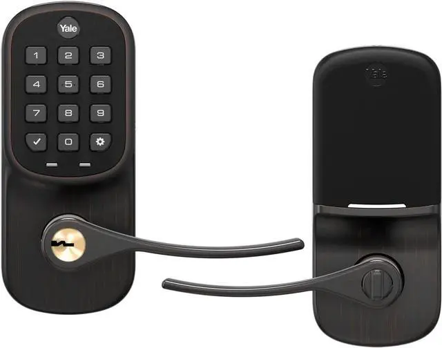 Alt view image 5 of 5 - Yale Assure Lever, Touchscreen Keypad Door Lever (for doors with no deadbolt) - Keyless entry with pin code unlocking and one-touch or Auto-Locking - Oil Rubbed Bronze