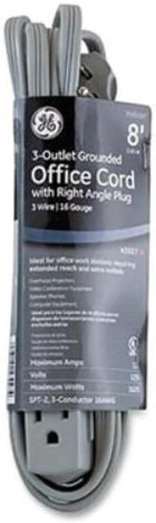 Alt view image 6 of 16 - Three Outlet Power Strip 8 ft Cord Gray 5055243027