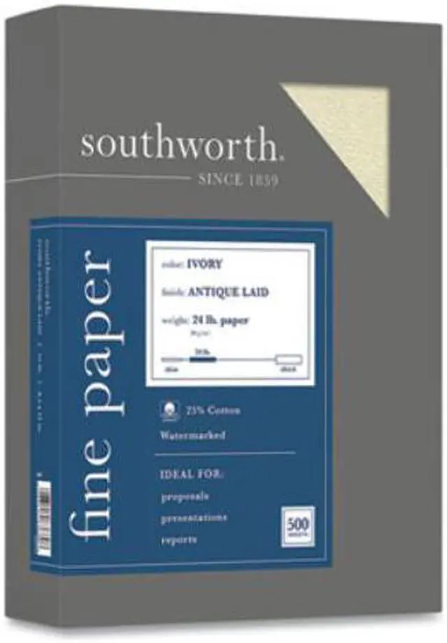 Alt view image 7 of 10 - Southworth Antique Laid ID Paper 24 lbs 8.5 x 464C