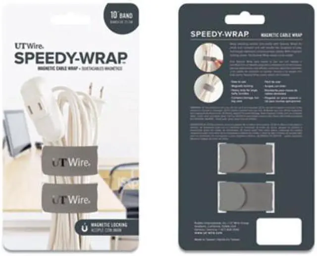 Alt view image 8 of 9 - Speedy-Wrap Magnetic Cable Wrap 0.82" x 10" Gray 2/Pack UTWSWM2GY