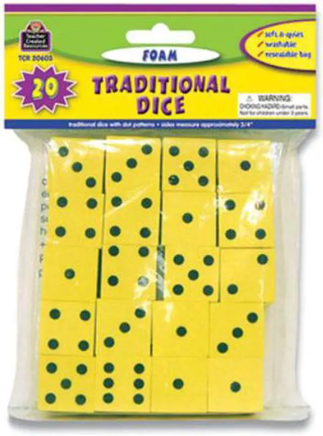 Alt view image 8 of 17 - Teacher Created Resources TCR20603 Foam Traditional Dice