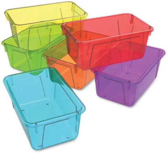 Alt view image 3 of 5 - Cubby Bins Lids Sold Separately 12.2" x 7.8" x 5.1" Assorted Candy Colors 5/Carton 62490U05C