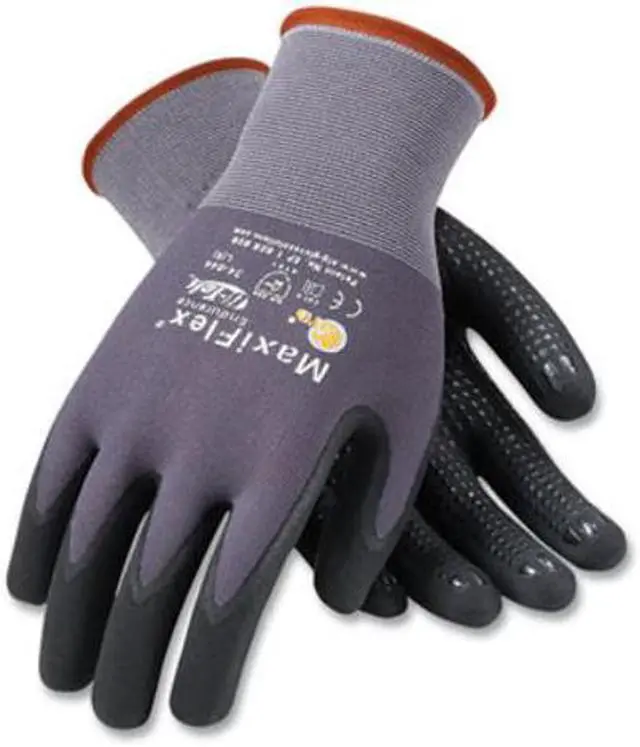 Alt view image 4 of 6 - Endurance Seamless Knit Nylon Gloves Large Size 9 Gray/Black 12 Pairs 34844L