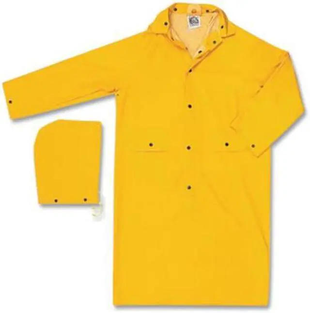 Alt view image 9 of 9 - MCR SAFETY 200CX2 Raincoat Detachable Hood,Yellow,2XL
