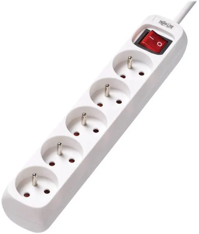 Alt view image 8 of 8 - TRIPP LITE PS5F15 5-Outlet Power Strip - French Type E Outlets, 220-250V AC, 16A, 1.5 m Cord, Type E Plug, White