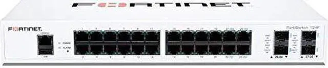 Alt view image 3 of 4 - FortiSwitch-124F Layer 2 FortiGate switch controller compatible switch with 24x 1G RJ45 and 4x 10G/1G SFP+/SFP ports and 1x RJ45 console port. Fanless.