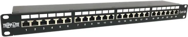 Alt view image 4 of 13 - Tripp Lite 24-Port Cat6a Shielded Patch Panel - 10 Gbps, STP, 110 Punch Down, RJ45, 1U, TAA