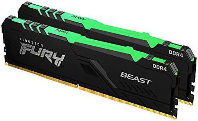 Alt view image 8 of 10 - Kingston Fury Beast RGB 32GB (2 x 16GB) DDR4 3200MHz DDR4 Dual Memory Kit KF432C16BBAK2/32